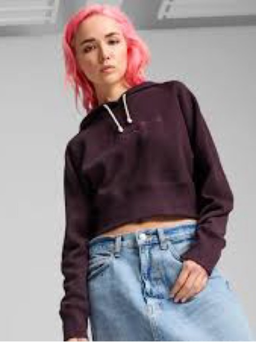 PUMA Classics+ Relaxed Cropped Hoodie collection XS Relaxed fit 100% cotton